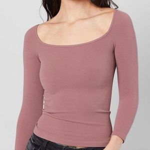 NWT XS/Small Free People Intimately Square Neck Cropped Top Mink Mauve